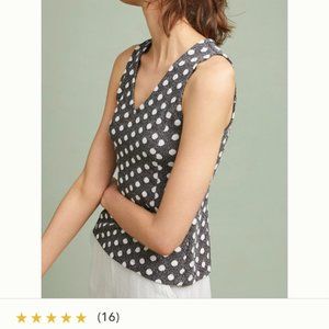 Maeve - Jacquard Polka Dot Top XS